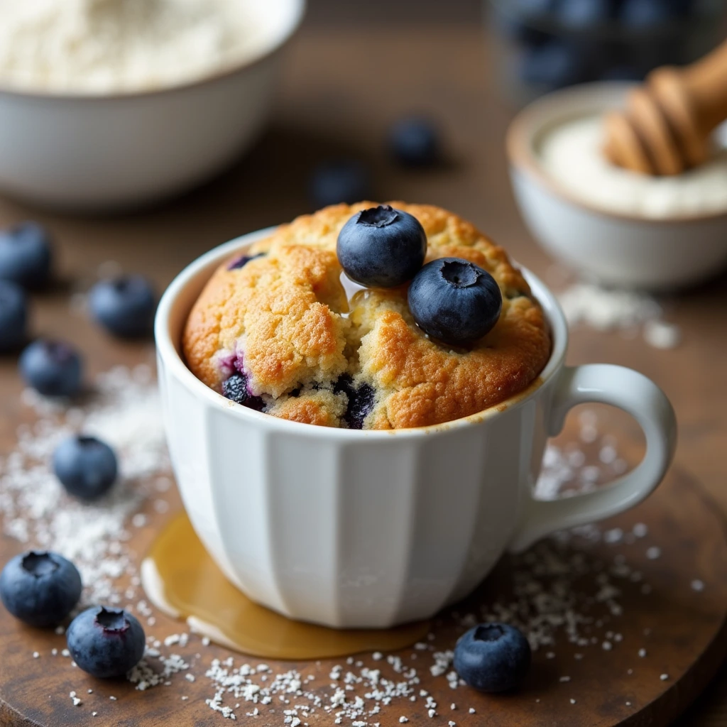 Blueberry Protein Muffin in a Mug