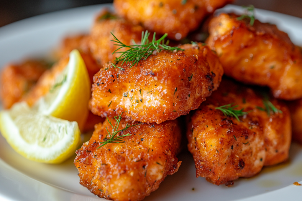 Delicious salmon bites cooked to perfection
