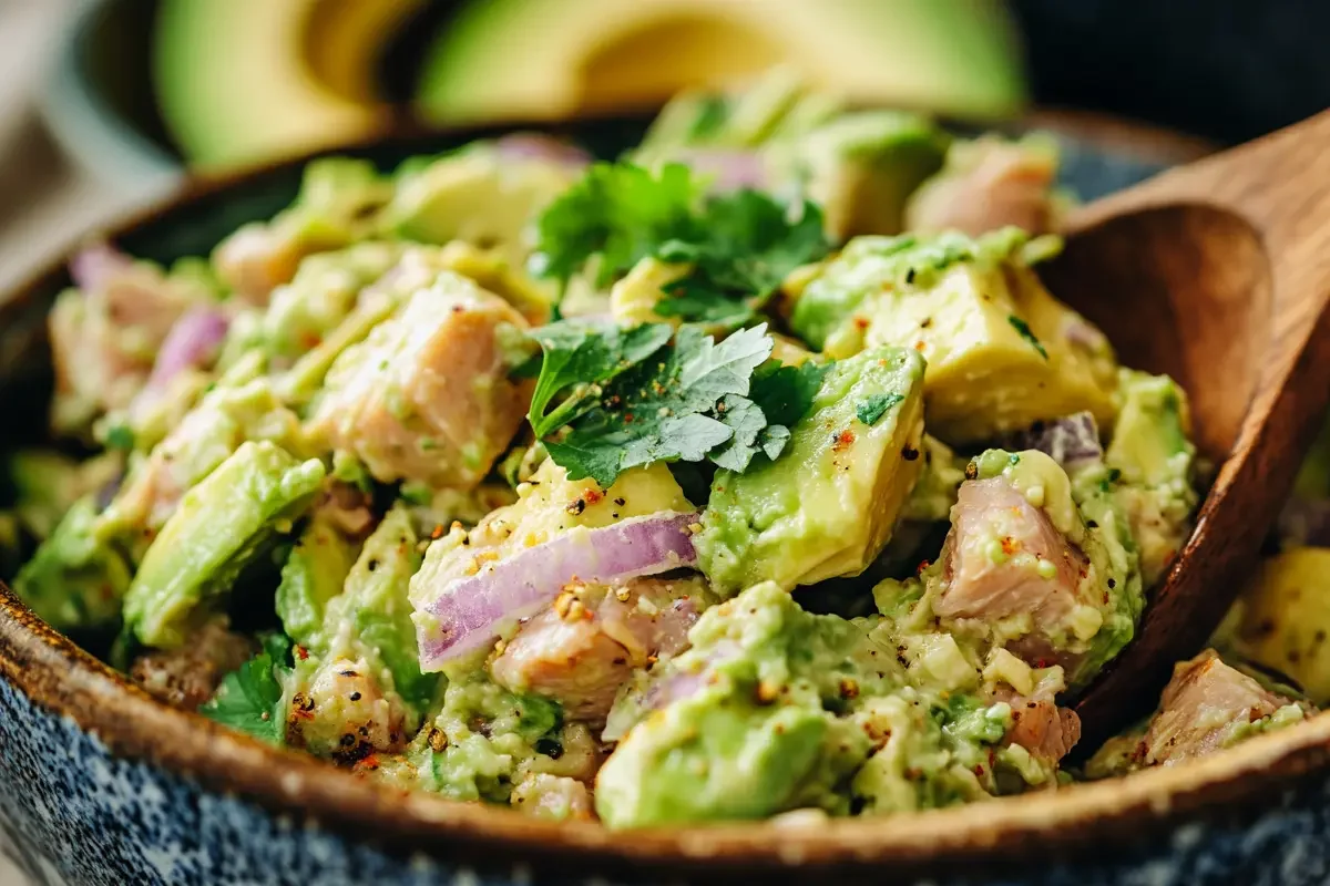 Creamy and healthy Avocado Tuna Salad.