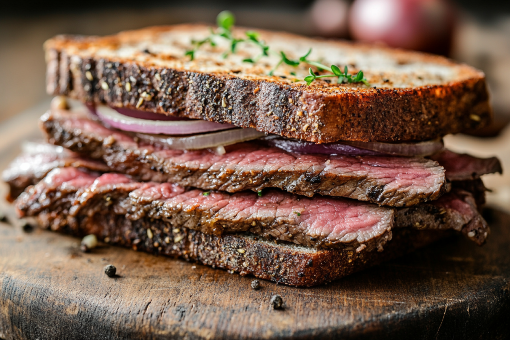Pan con Bistec, a hearty Cuban breakfast steak sandwich