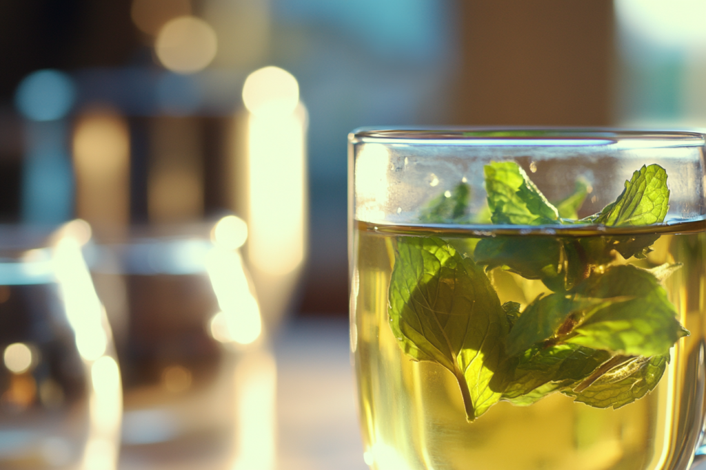  Refreshing Moroccan mint tea for breakfast.