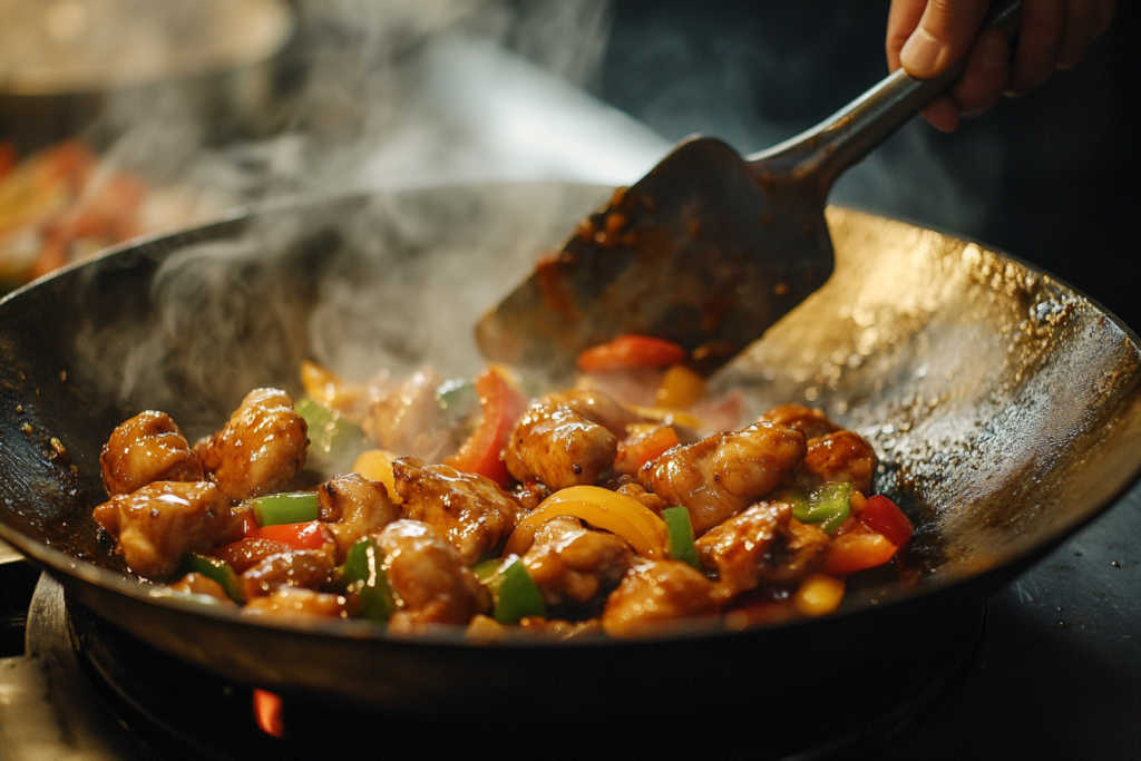Stir frying chicken for a naturally flavorful meal