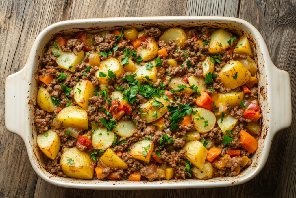 Classic ground beef cowboy casserole recipe