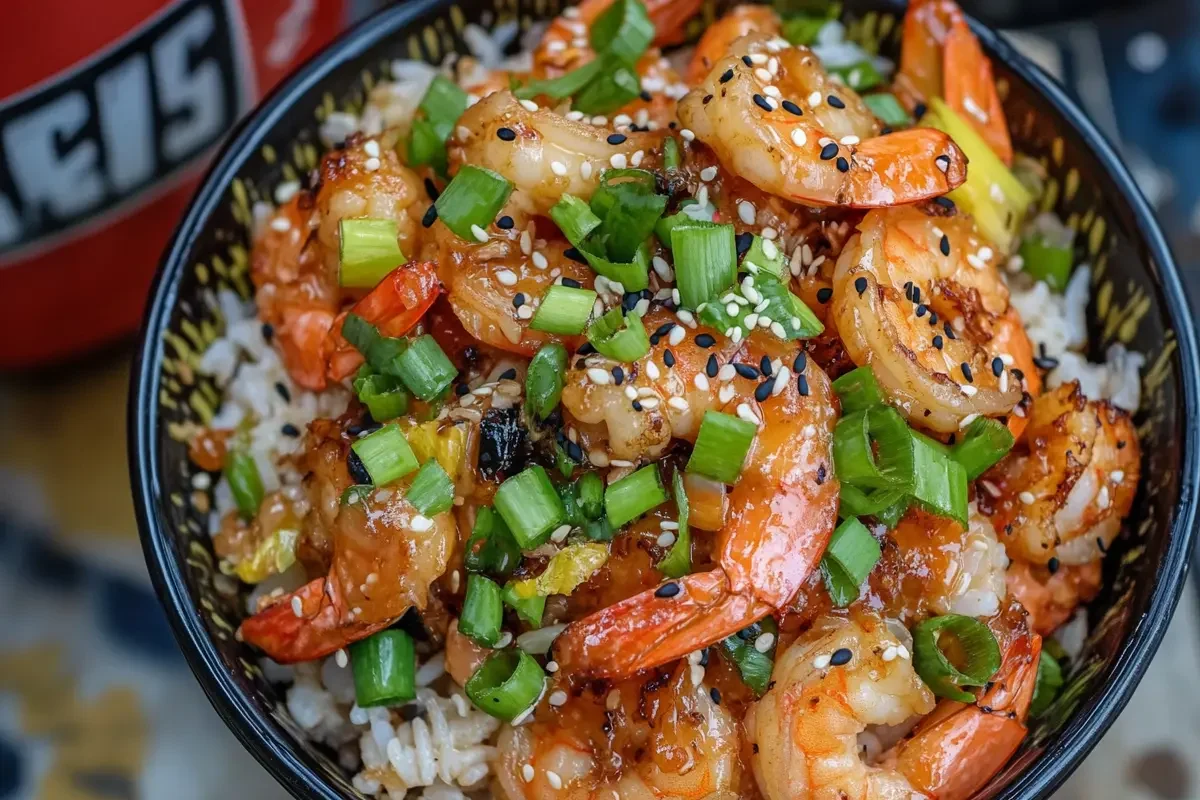 Honey Garlic Shrimp Stir-Fry over rice