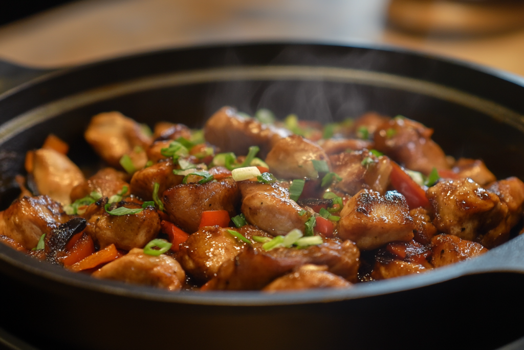 Naturally delicious chicken and bell pepper stir fry