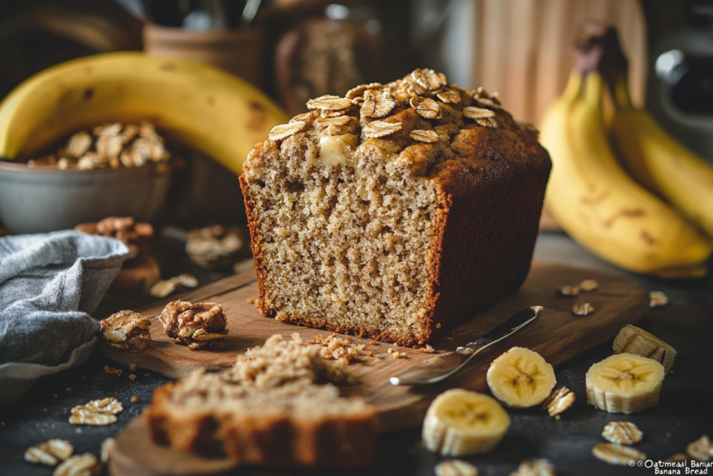 Healthy Oatmeal Banana Bread Recipe
