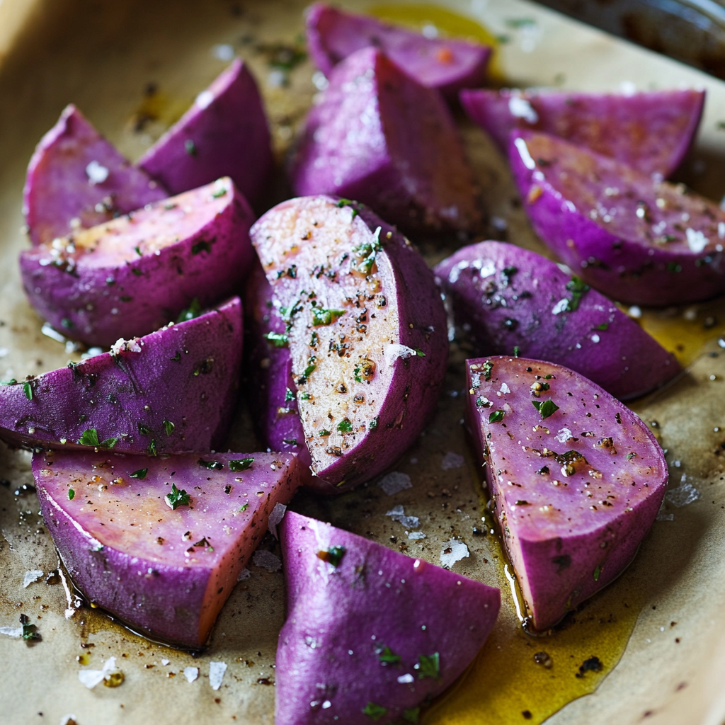 Step-by-step preparation of purple sweet potatoes